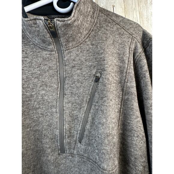 Toad Co Outbound 1/4 Zip Sweater Mens XL Brown Outdoor Wool Blend Pullover - Picture 4 of 7